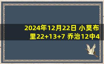 2024年12月22日 小莫布里22+13+7 乔治12中4 恩比德缺阵 骑士大胜76人取4连胜